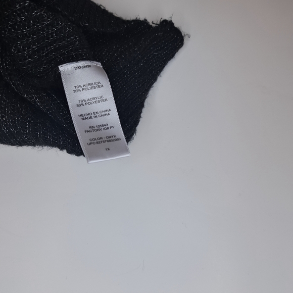 Daisy Fuentes Black Cowl Neck Sweater Size 1X #190 - Picture 7 of 7